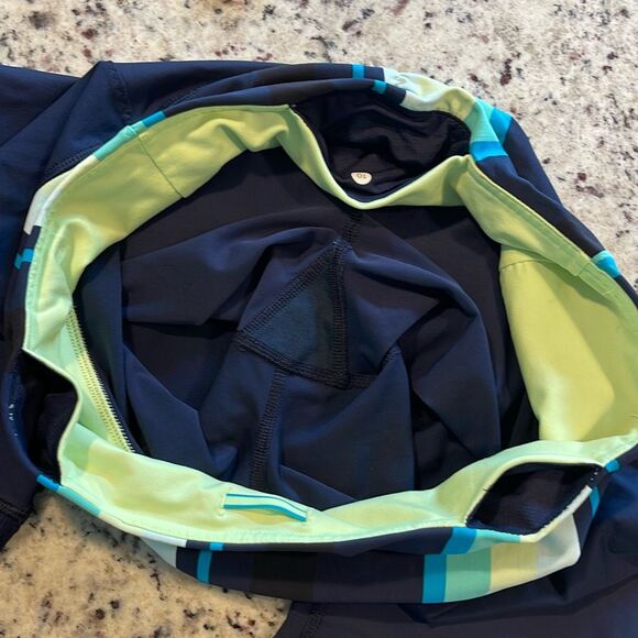 Lululemon Align Core Kicker Crop Inkwell Assorted Stripe Surge Legging Blue Size - Picture 9 of 10